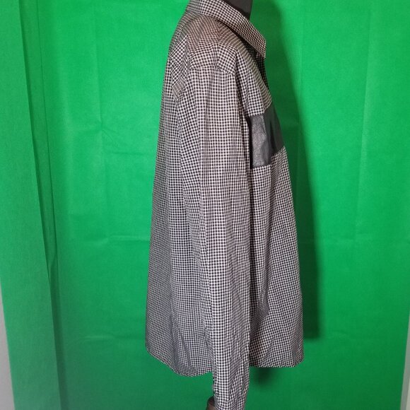 Sovereign Code Mens XXL Black White Plaid Faux Leather Accents Retro Western - Picture 4 of 12